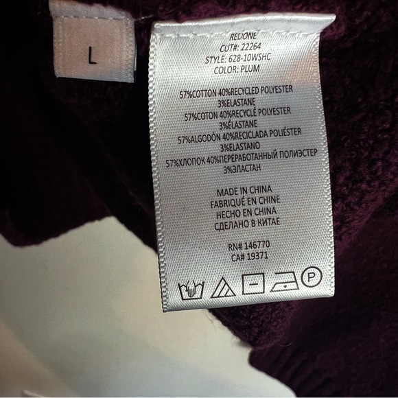 NEW Re/Done 60’s Shrunken sweater plum size L - Picture 8 of 9